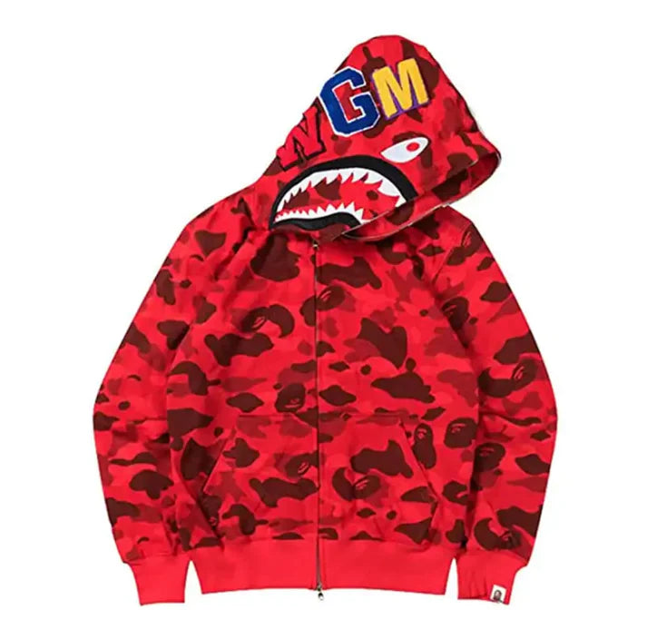 A bathing ape sales space camo shark hoodie